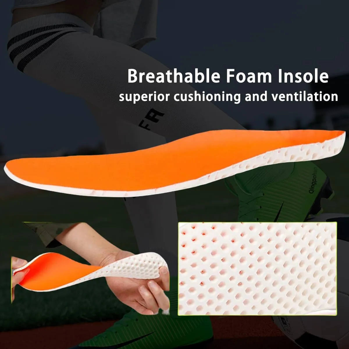 HESBITEUL Soccer Cleats Firm Ground: Lightweight FG Football Shoes
