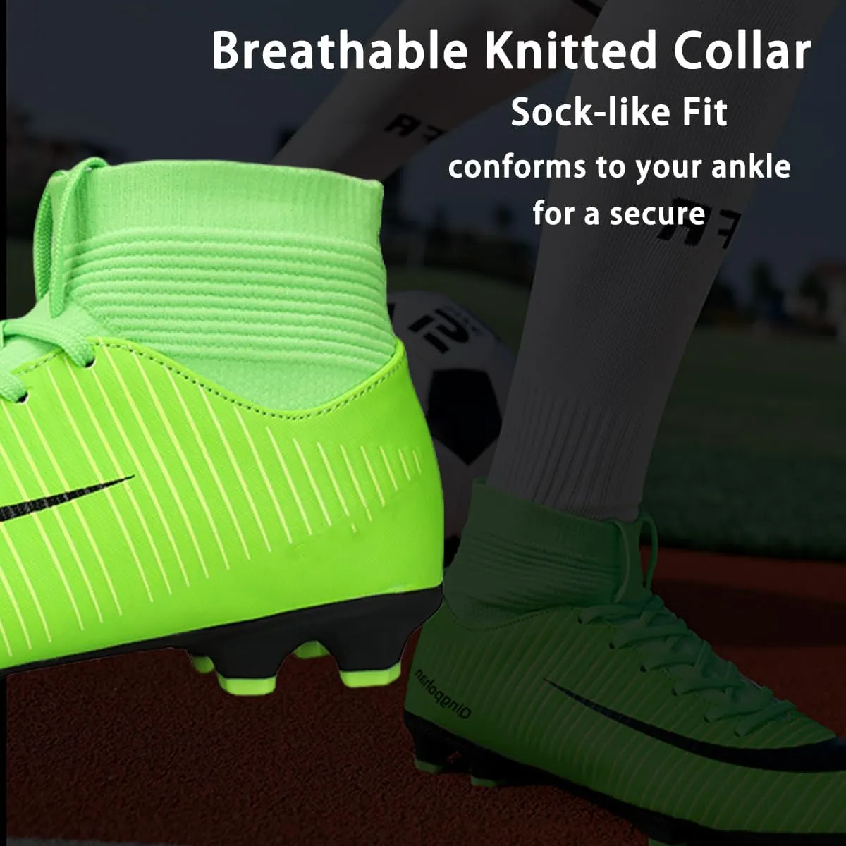 HESBITEUL Soccer Cleats Firm Ground: Lightweight FG Football Shoes