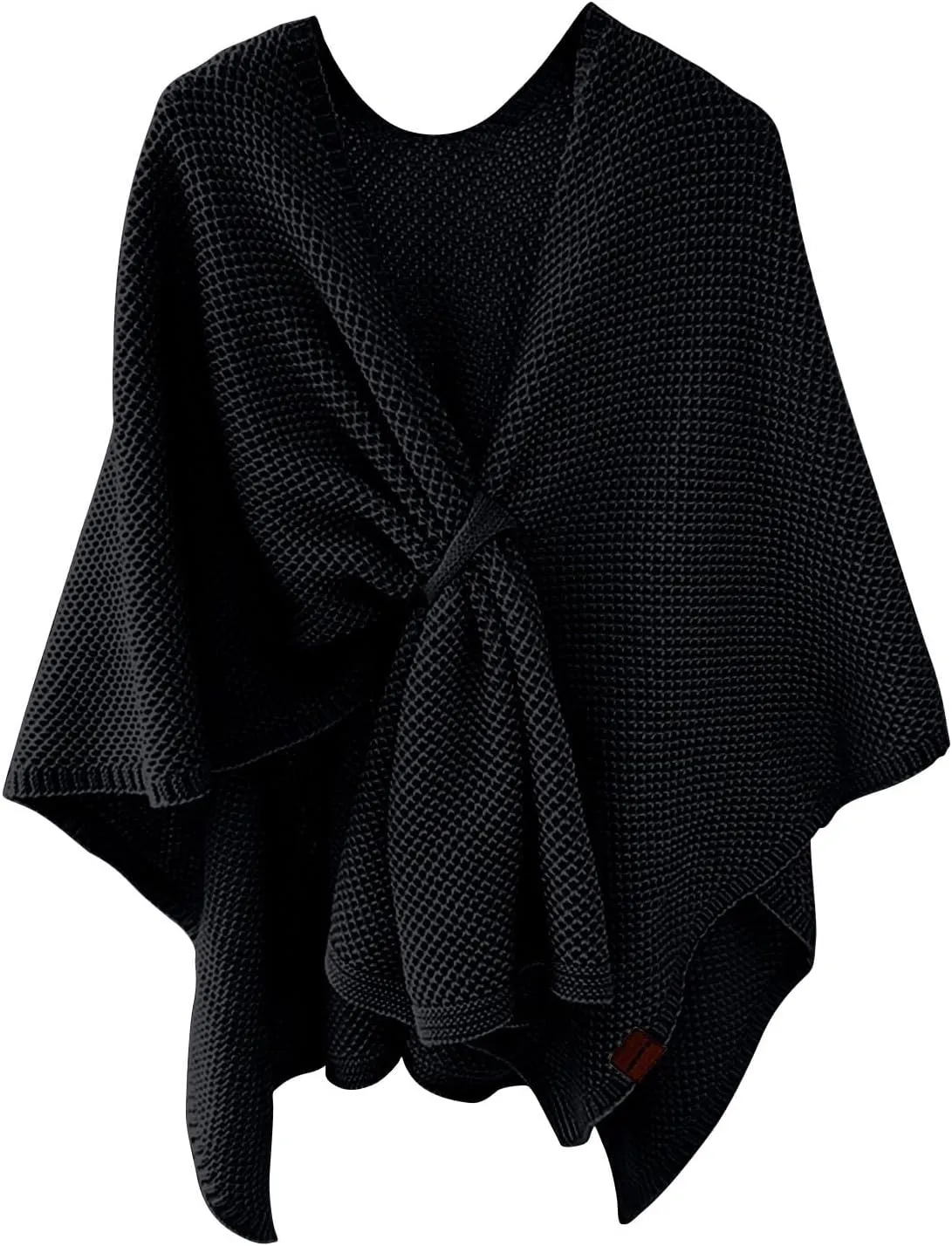 HGps8w Women's Elegant Shawl Wrap - Cross Front Solid Color Poncho Cape - Wrap Topper Knitted Cardigans Sweater Shawls