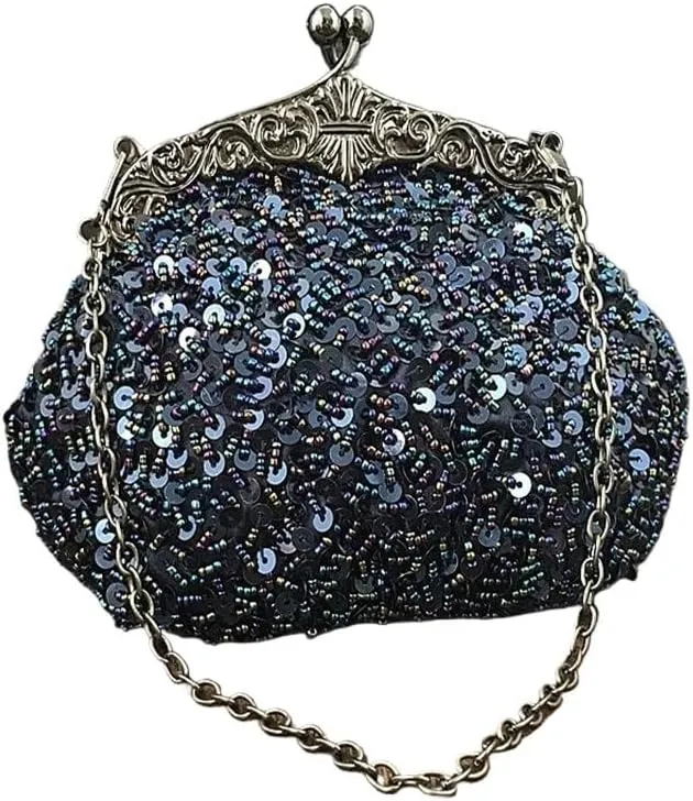 HUFFA Clutch Purse Silver Crystal Evening Bag Women Wedding Diamantes Party Bridal Handbags Gold Sky Blue (Color : A)