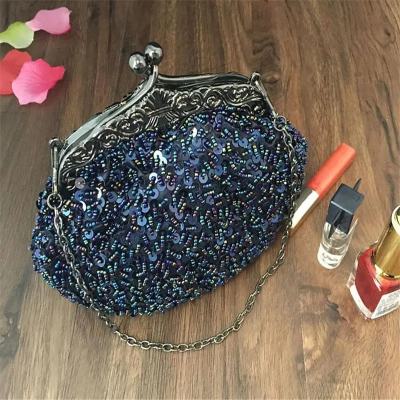 HUFFA Clutch Purse Silver Crystal Evening Bag Women Wedding Diamantes Party Bridal Handbags Gold Sky Blue (Color : A)
