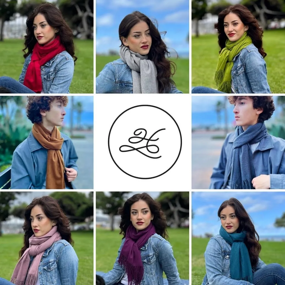 Humble Hilo Soft Wool Scarf or Shawl, Large Winter Wrap Pashmina 74 x 27