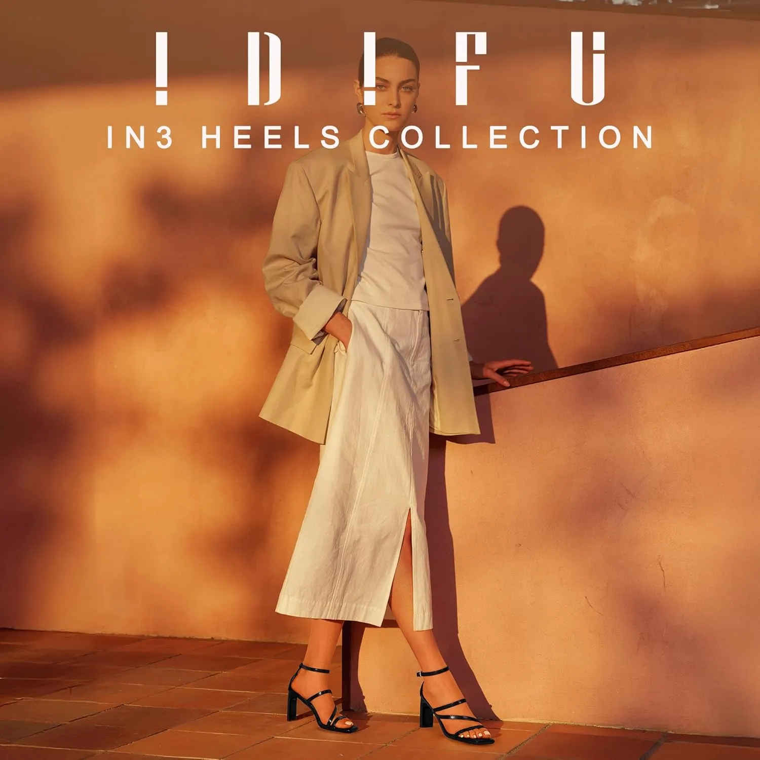 IDIFU IN3 Strappy Heels for Women Low Chunky Block Square Open Toe Heeled Sandals Wedding Bridal Bride Prom Party Dress Shoes Comfortable Dressy Formal Cute Ankle Strap Thick Heels