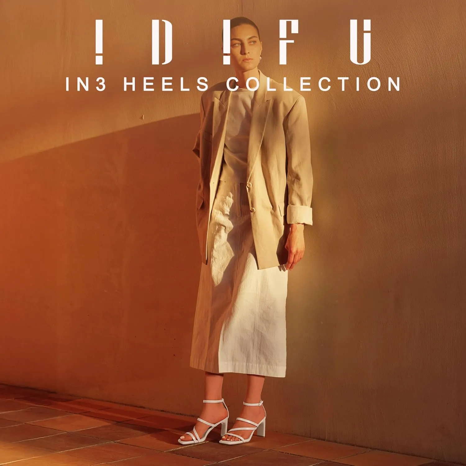 IDIFU IN3 Strappy Heels for Women Low Chunky Block Square Open Toe Heeled Sandals Wedding Bridal Bride Prom Party Dress Shoes Comfortable Dressy Formal Cute Ankle Strap Thick Heels