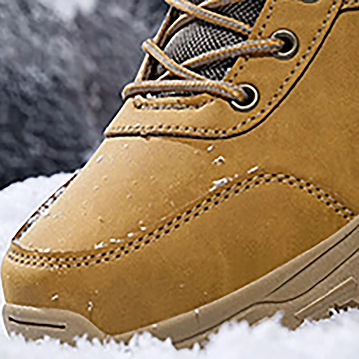 Insulated Hiking Boots Men aterproof Non-Slip Plush Lined Snow Shoes For Women Slip On Casual Shoes