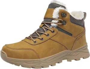 Insulated Hiking Boots Men aterproof Non-Slip Plush Lined Snow Shoes For Women Slip On Casual Shoes