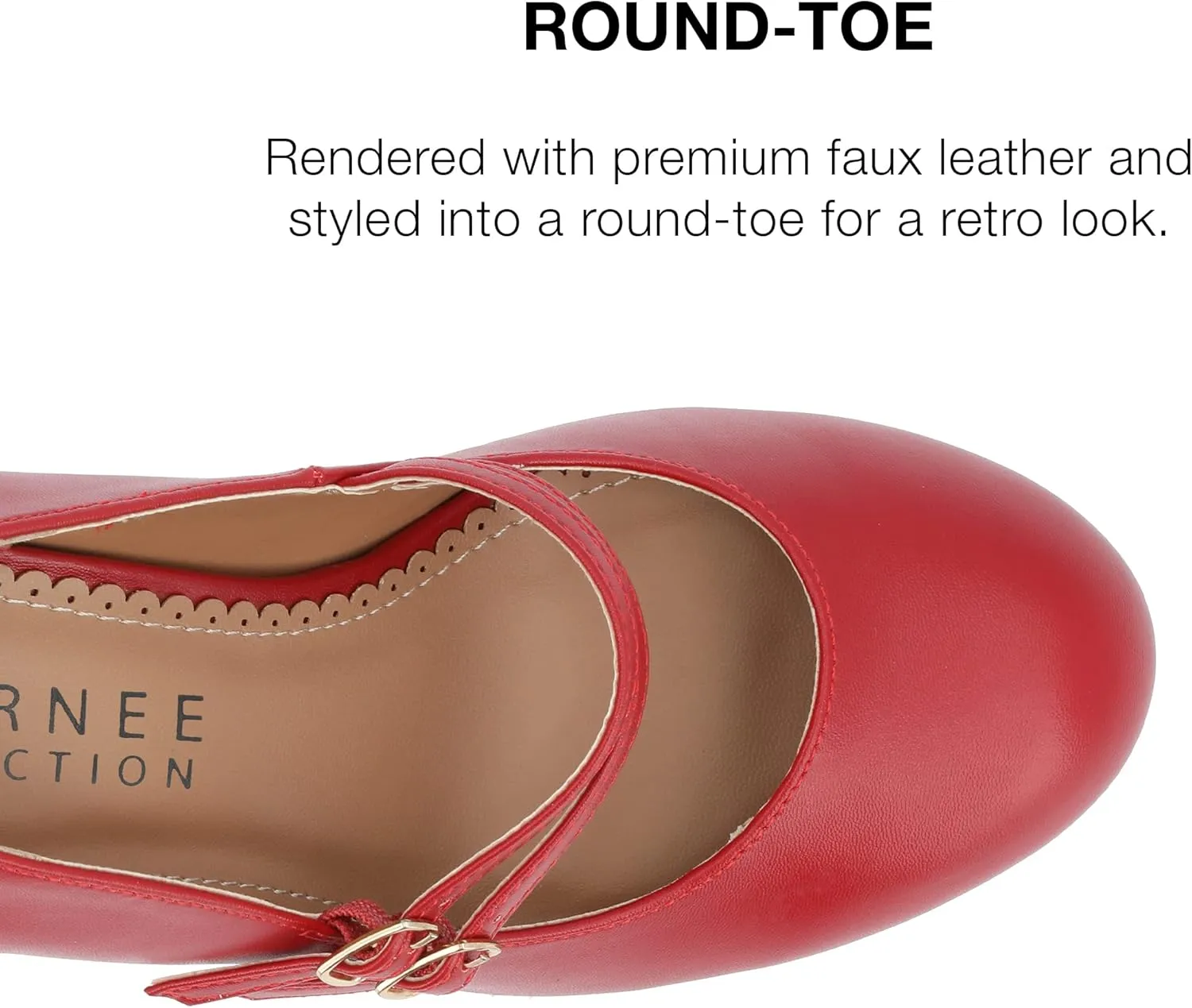 Journee Collection Womens Wendy Mary Jane Pumps Closed Round Toe Double Buckle Strap Chunky Block Heel