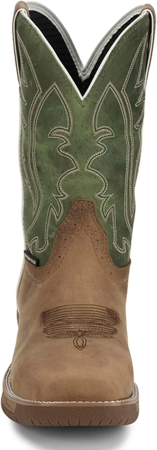 Justin NiTread 11 Composite Toe Boots for Men - Commander Collection - Square Toe Full-Grain Leather Mens Work Boots with Comfort Footbed and Oil & Slip-Resistant Outsole