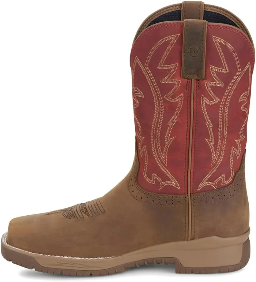 Justin NiTread 11 Composite Toe Boots for Men - Commander Collection - Square Toe Full-Grain Leather Mens Work Boots with Comfort Footbed and Oil & Slip-Resistant Outsole