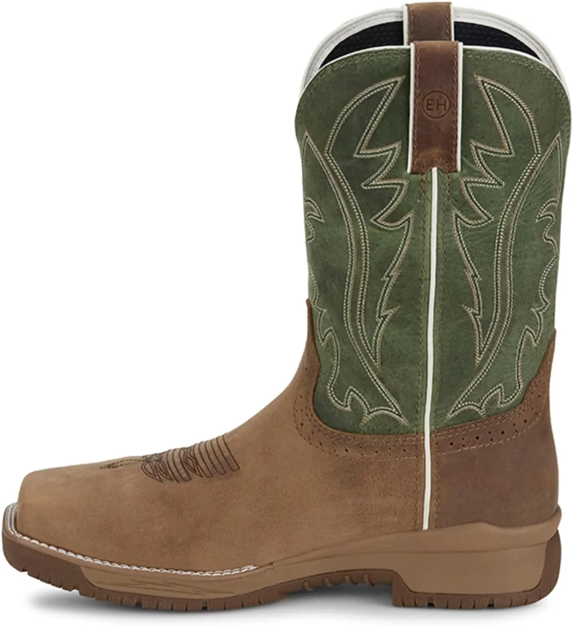 Justin NiTread 11 Composite Toe Boots for Men - Commander Collection - Square Toe Full-Grain Leather Mens Work Boots with Comfort Footbed and Oil & Slip-Resistant Outsole