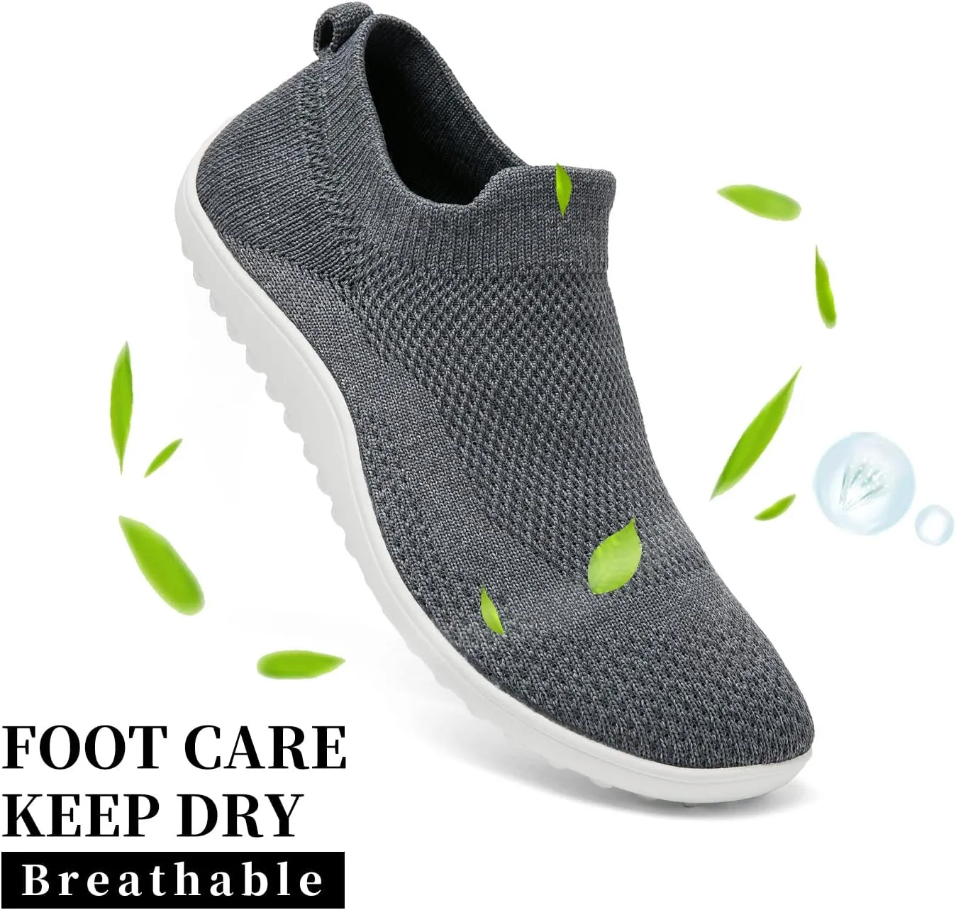KBZone Womens Slip on Minimalist Barefoot Sock Shoes for Women Comfortable Foot Shape Walking Shoes