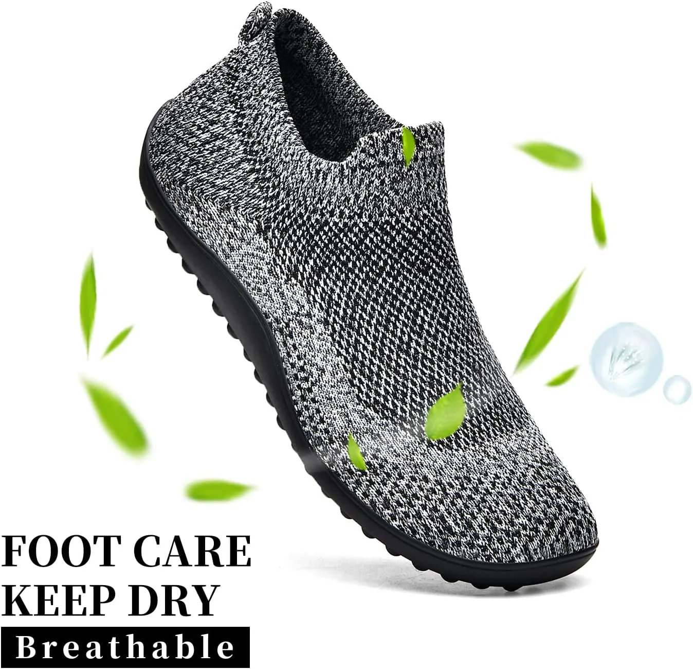 KBZone Womens Slip on Minimalist Barefoot Sock Shoes for Women Comfortable Foot Shape Walking Shoes
