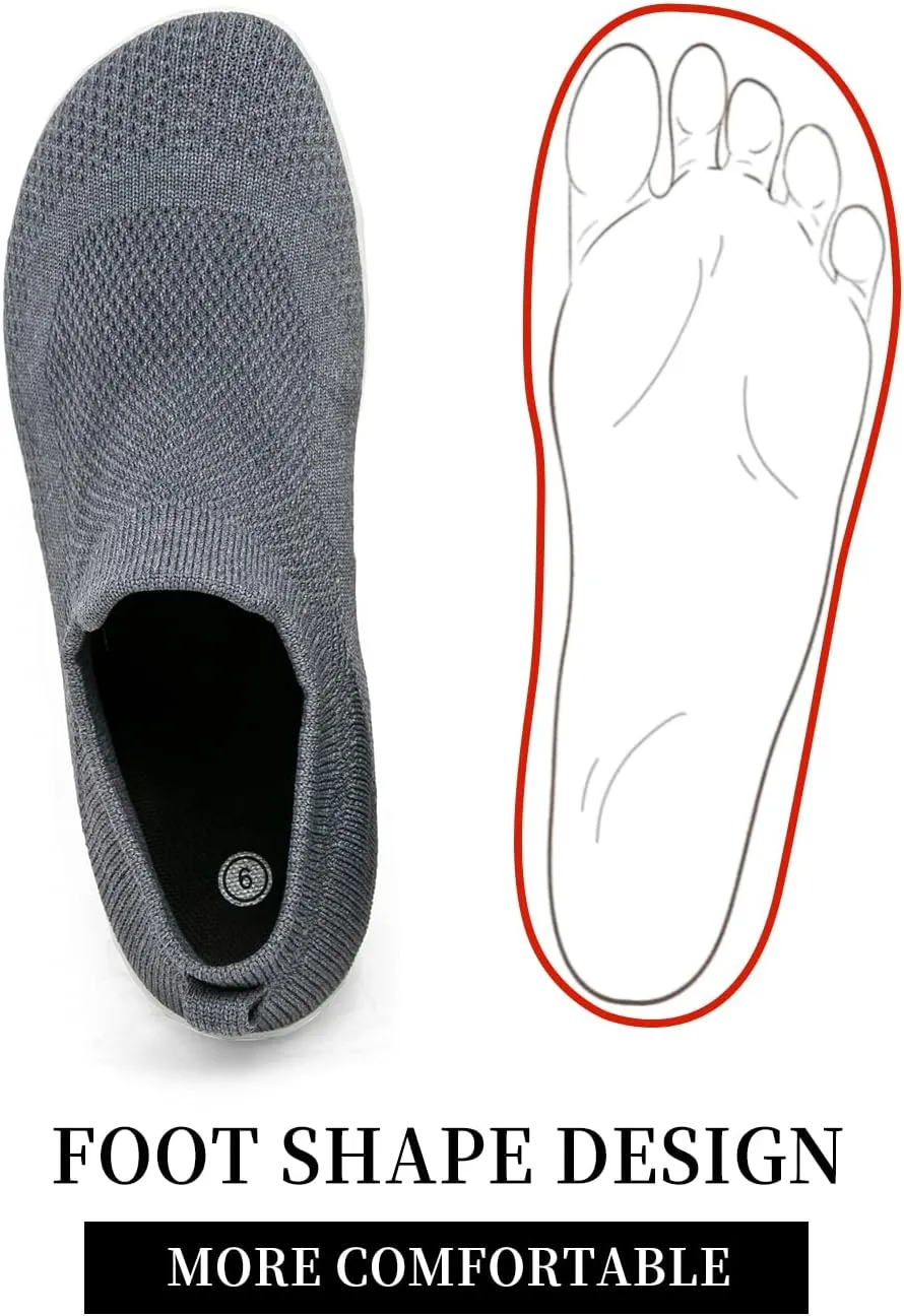 KBZone Womens Slip on Minimalist Barefoot Sock Shoes for Women Comfortable Foot Shape Walking Shoes
