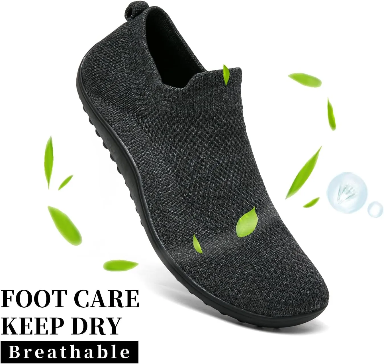 KBZone Womens Slip on Minimalist Barefoot Sock Shoes for Women Comfortable Foot Shape Walking Shoes