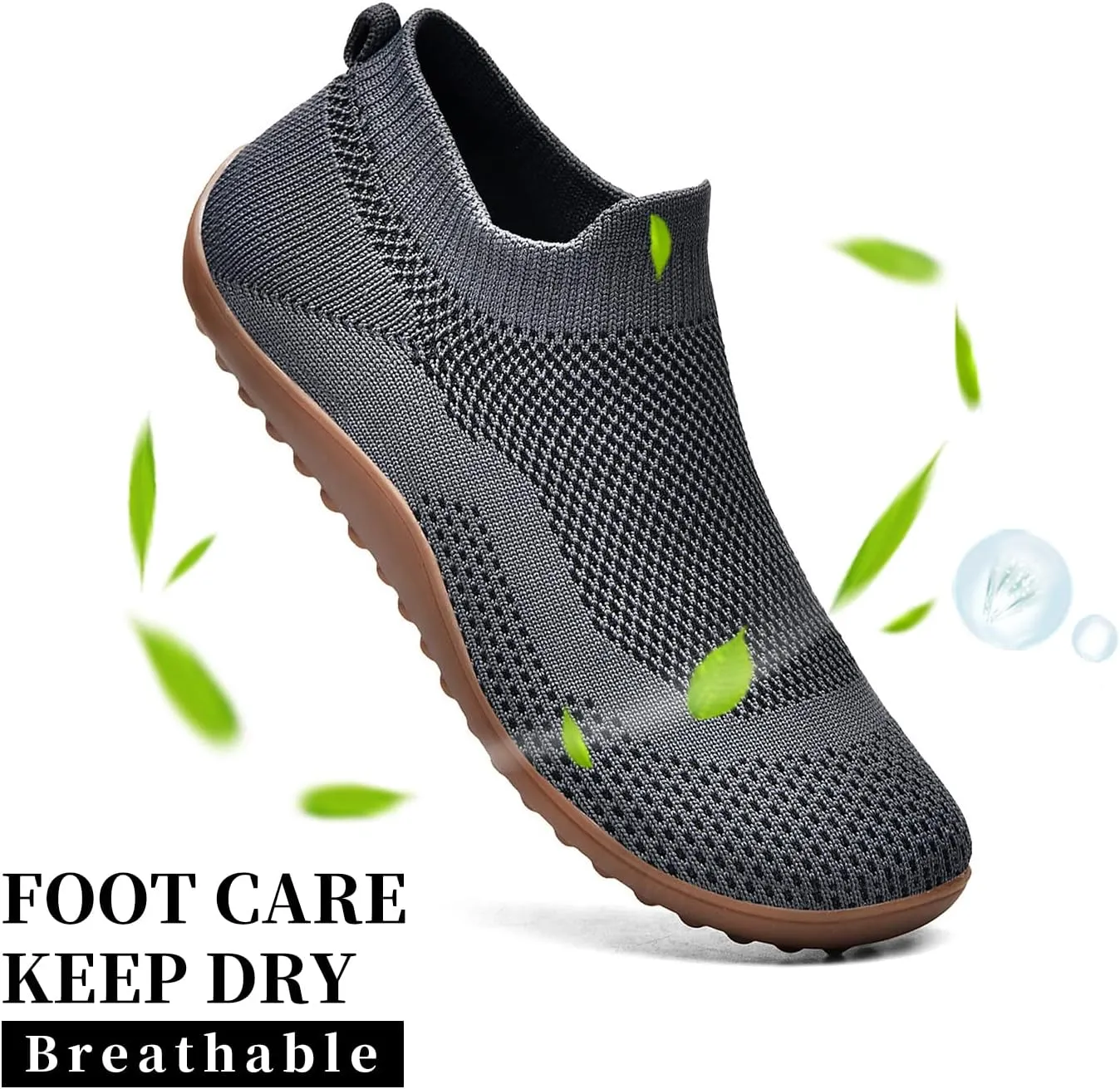 KBZone Womens Slip on Minimalist Barefoot Sock Shoes for Women Comfortable Foot Shape Walking Shoes