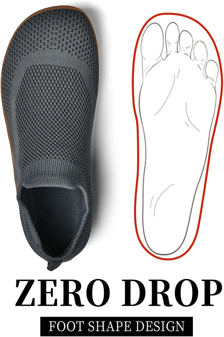 KBZone Womens Slip on Minimalist Barefoot Sock Shoes for Women Comfortable Foot Shape Walking Shoes