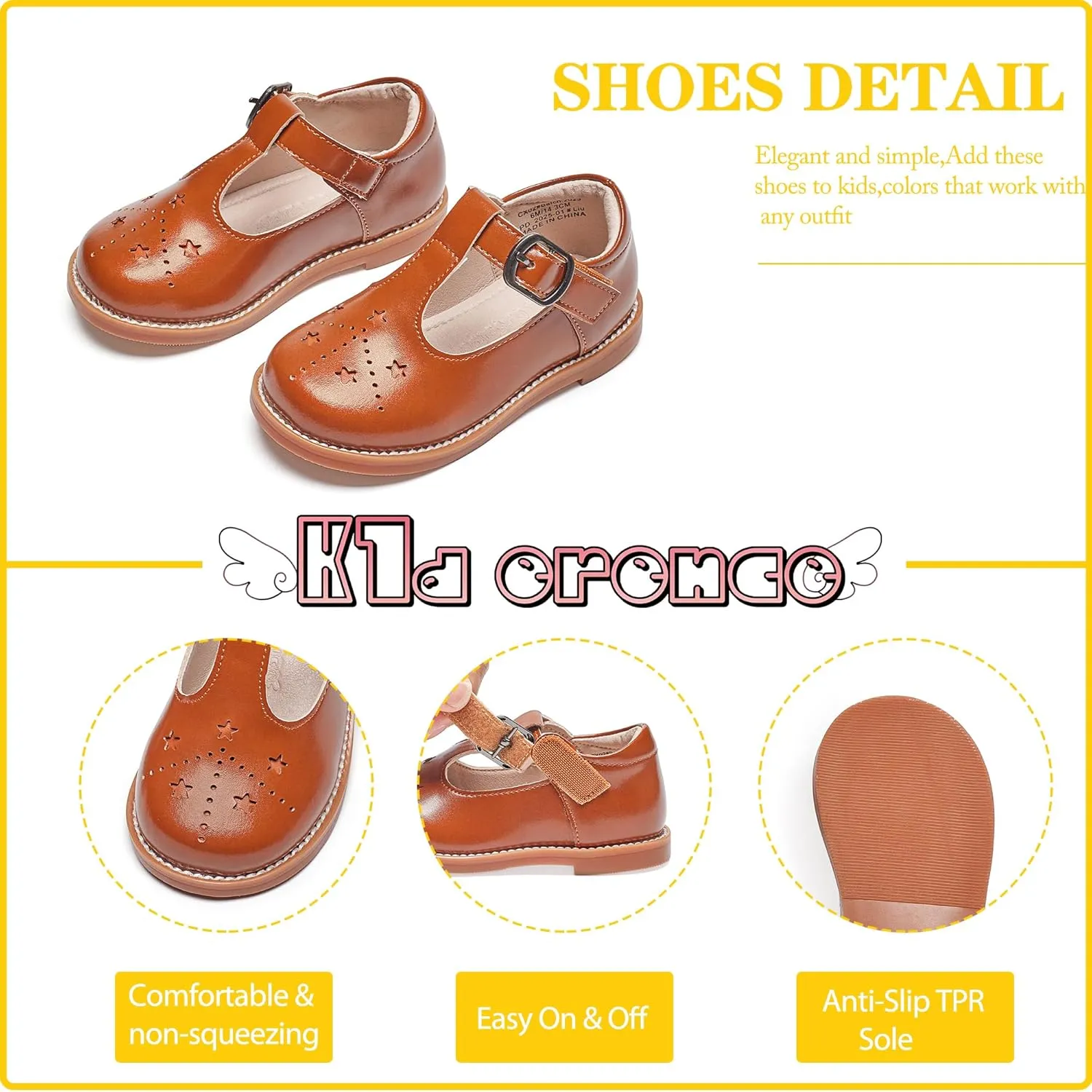 Kiderence Toddler Little Girls Mary Jane Dress Shoes School Oxford for Girls Flats