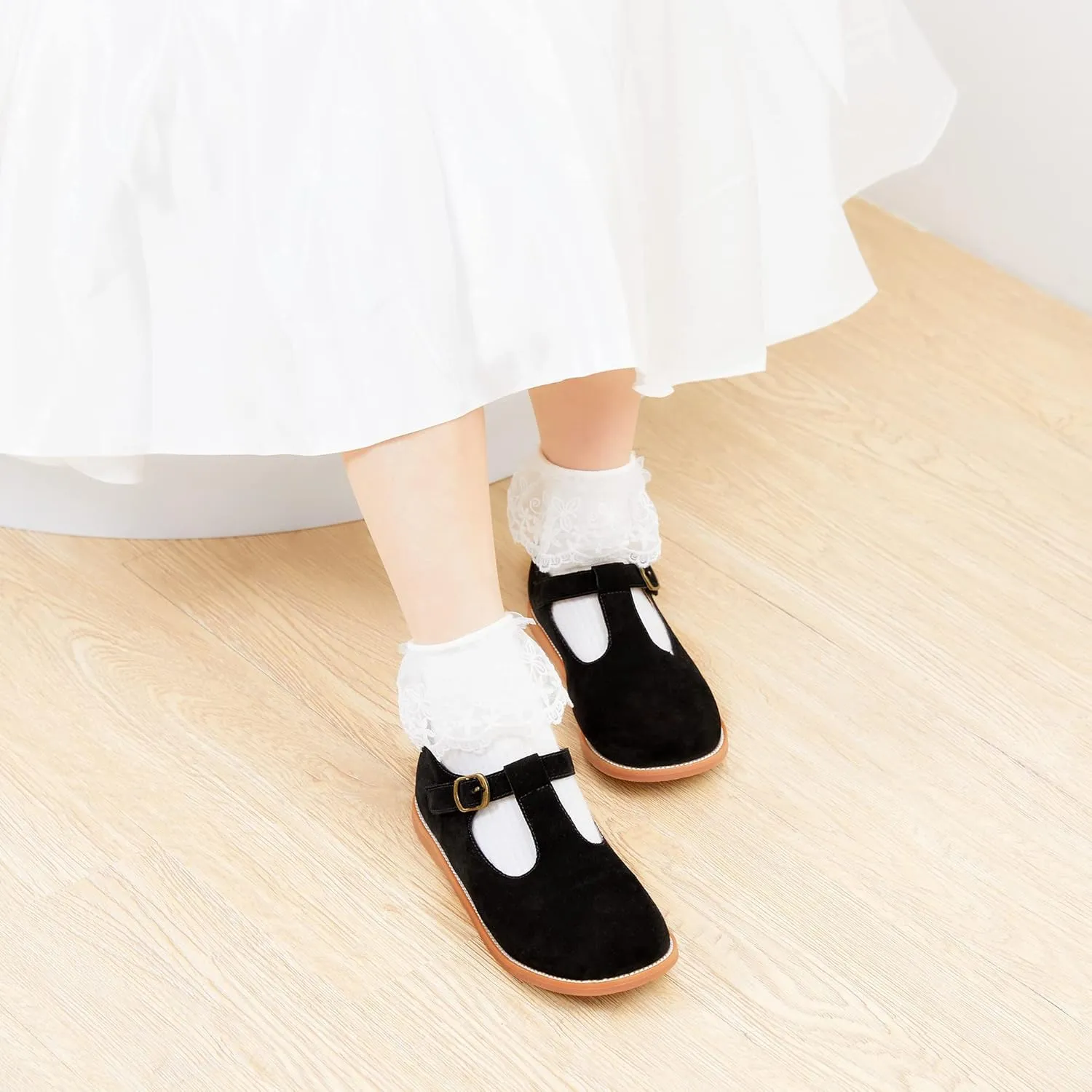 Kiderence Toddler Little Girls Mary Jane Dress Shoes School Oxford for Girls Flats