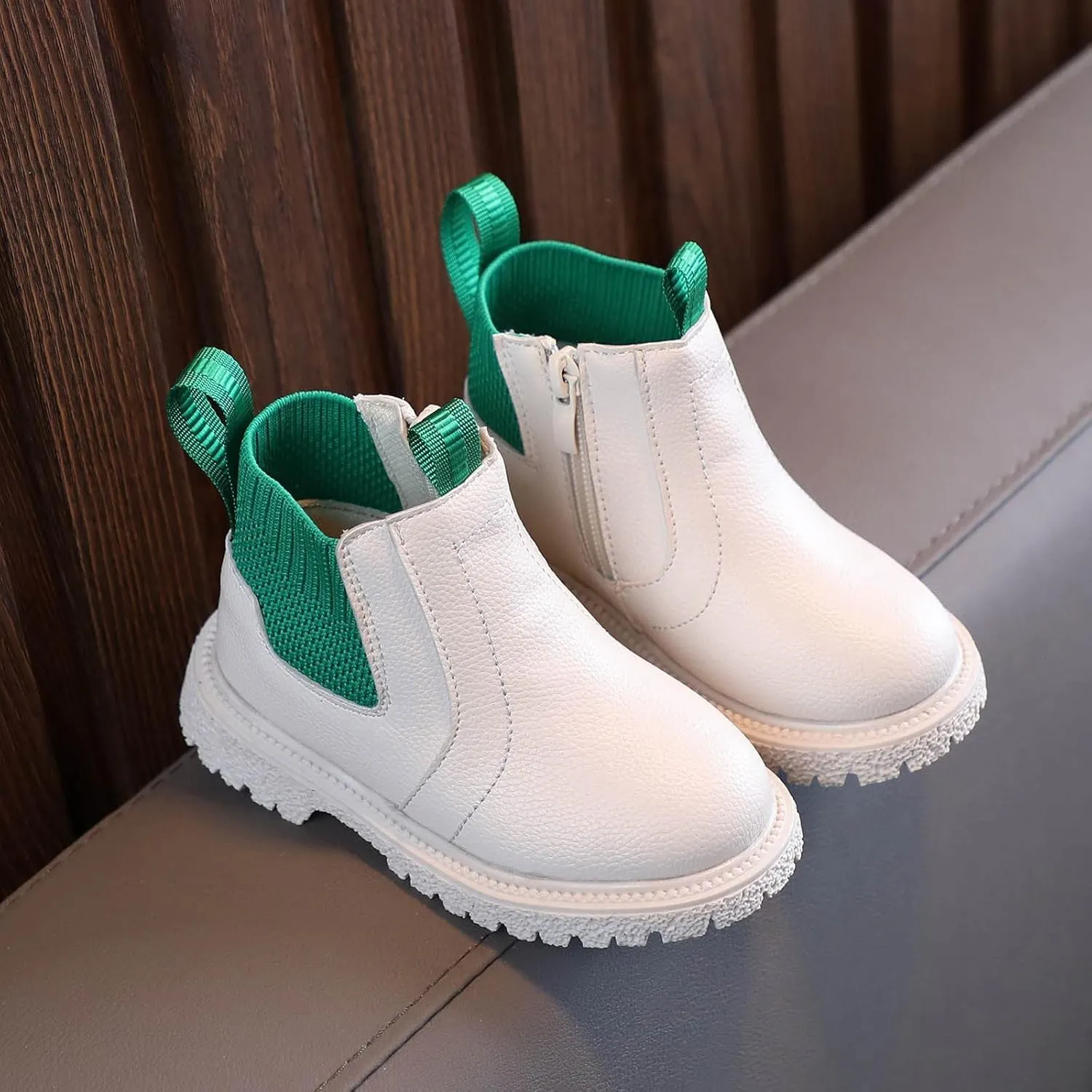 Kids Girls Ankle Bootie with Side Zipper Dress Boot Youth Toddler Waterproof Outdoor Winter Booties Leather Shoes