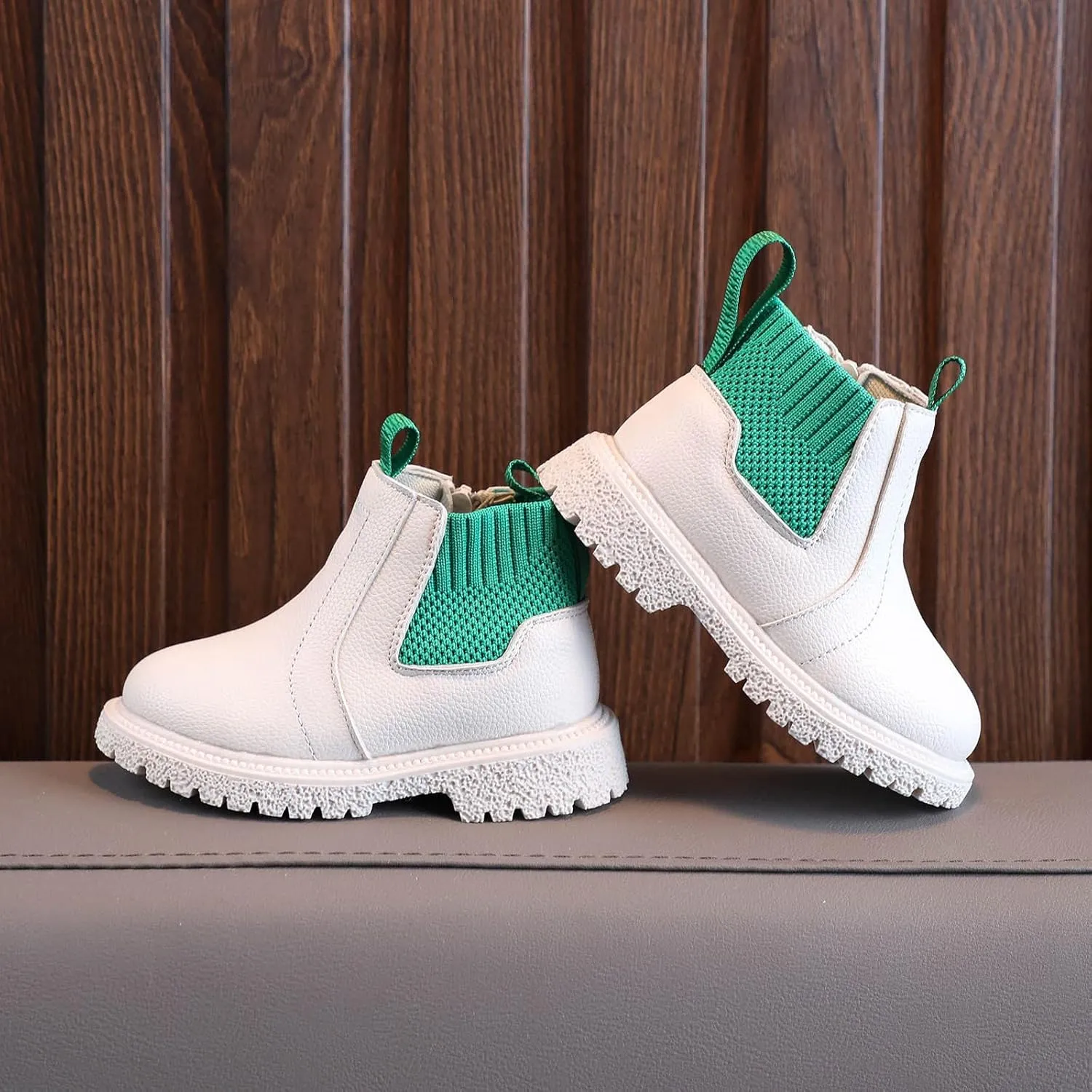 Kids Girls Ankle Bootie with Side Zipper Dress Boot Youth Toddler Waterproof Outdoor Winter Booties Leather Shoes