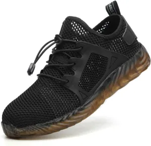 KINOW Men Steel Toe Safety Work Shoes Slip Resistant Construction Sneakers for Women