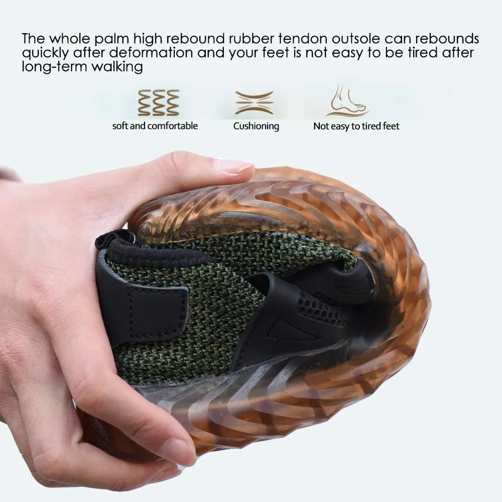 KINOW Men Steel Toe Safety Work Shoes Slip Resistant Construction Sneakers for Women