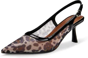Kitten Heels for Women Closed Pointed Toe Heels Patent Leather Low Heel Slingback Dress Shoes Feature Adjustable Buckle for Date Party Work Office Comfortable Sexy Pumps Shoes