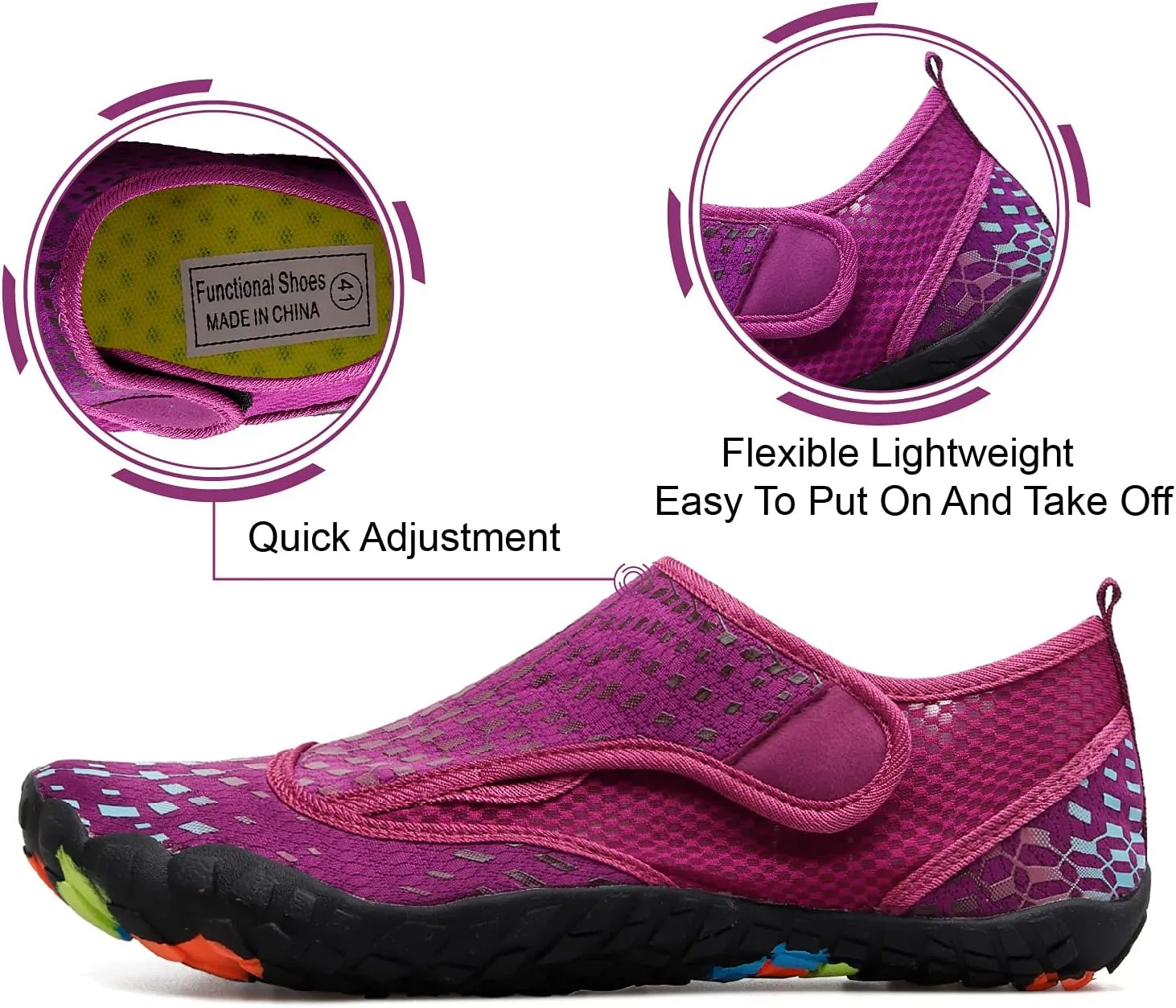 L-RUN Barefoot Water Shoes Women Mens Aqua Sock Athletic Hiking Water Sports Shoes for Swim Beach Pool Sand Diving Walking