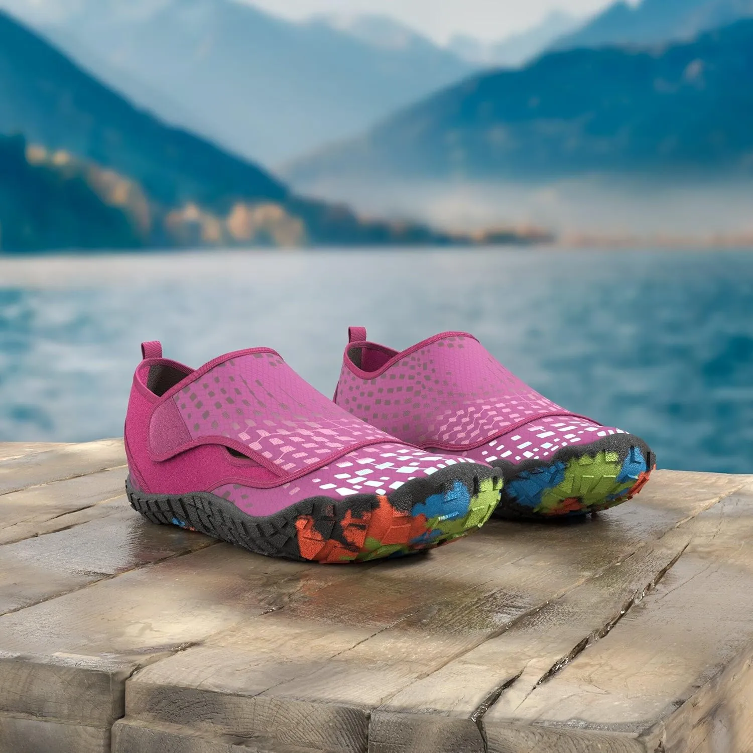 L-RUN Barefoot Water Shoes Women Mens Aqua Sock Athletic Hiking Water Sports Shoes for Swim Beach Pool Sand Diving Walking