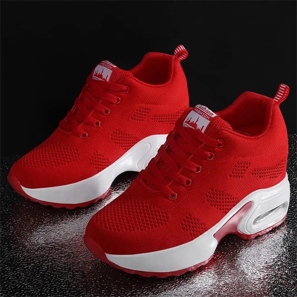 Ladies Jazz Shoes Lace Up Mesh Sneakers - Breathable Cushion Ladies Split Sole Sports Walking Dance Shoes Thick Sole