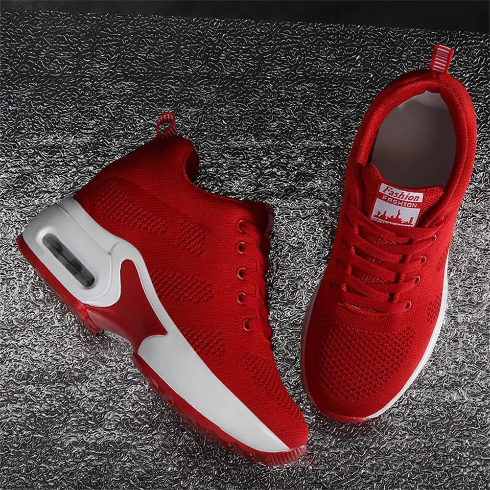 Ladies Jazz Shoes Lace Up Mesh Sneakers - Breathable Cushion Ladies Split Sole Sports Walking Dance Shoes Thick Sole