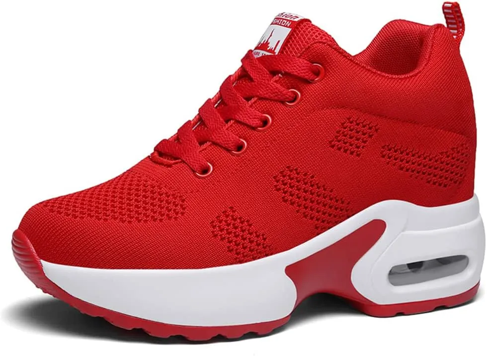 Ladies Jazz Shoes Lace Up Mesh Sneakers - Breathable Cushion Ladies Split Sole Sports Walking Dance Shoes Thick Sole