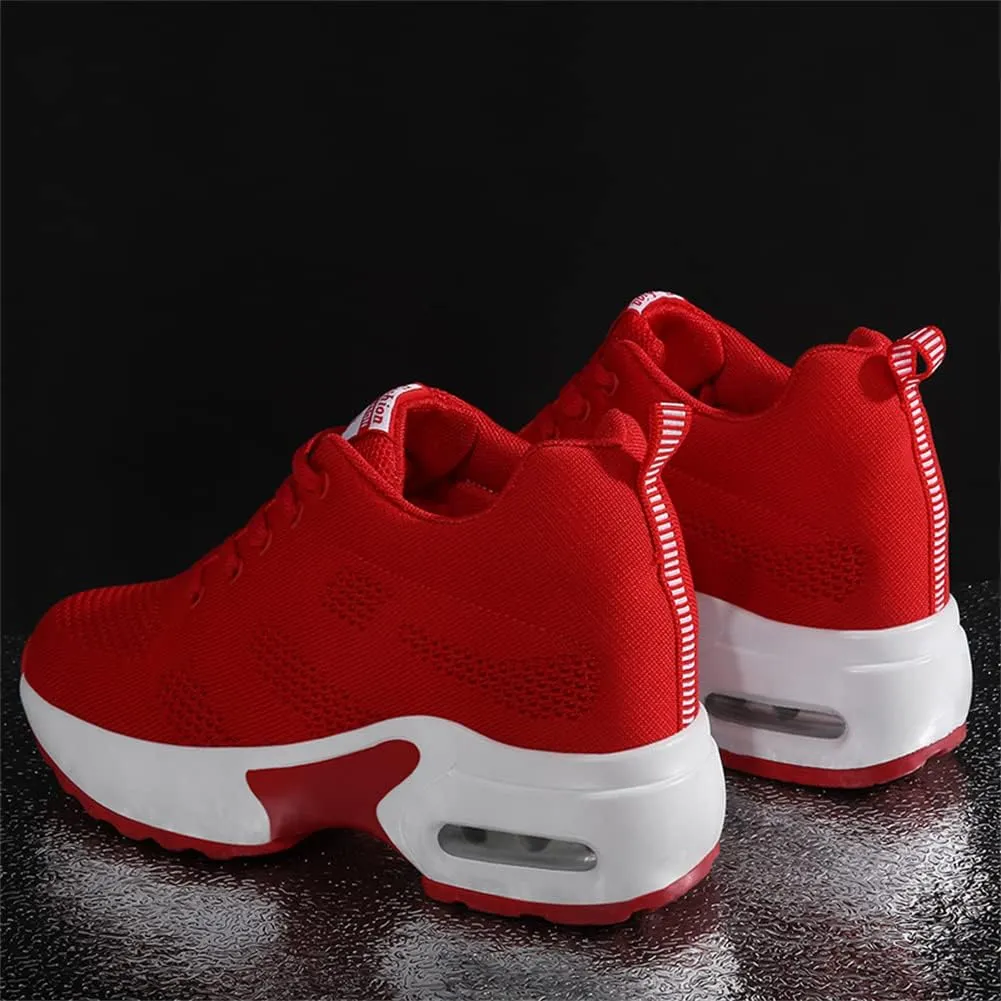 Ladies Jazz Shoes Lace Up Mesh Sneakers - Breathable Cushion Ladies Split Sole Sports Walking Dance Shoes Thick Sole