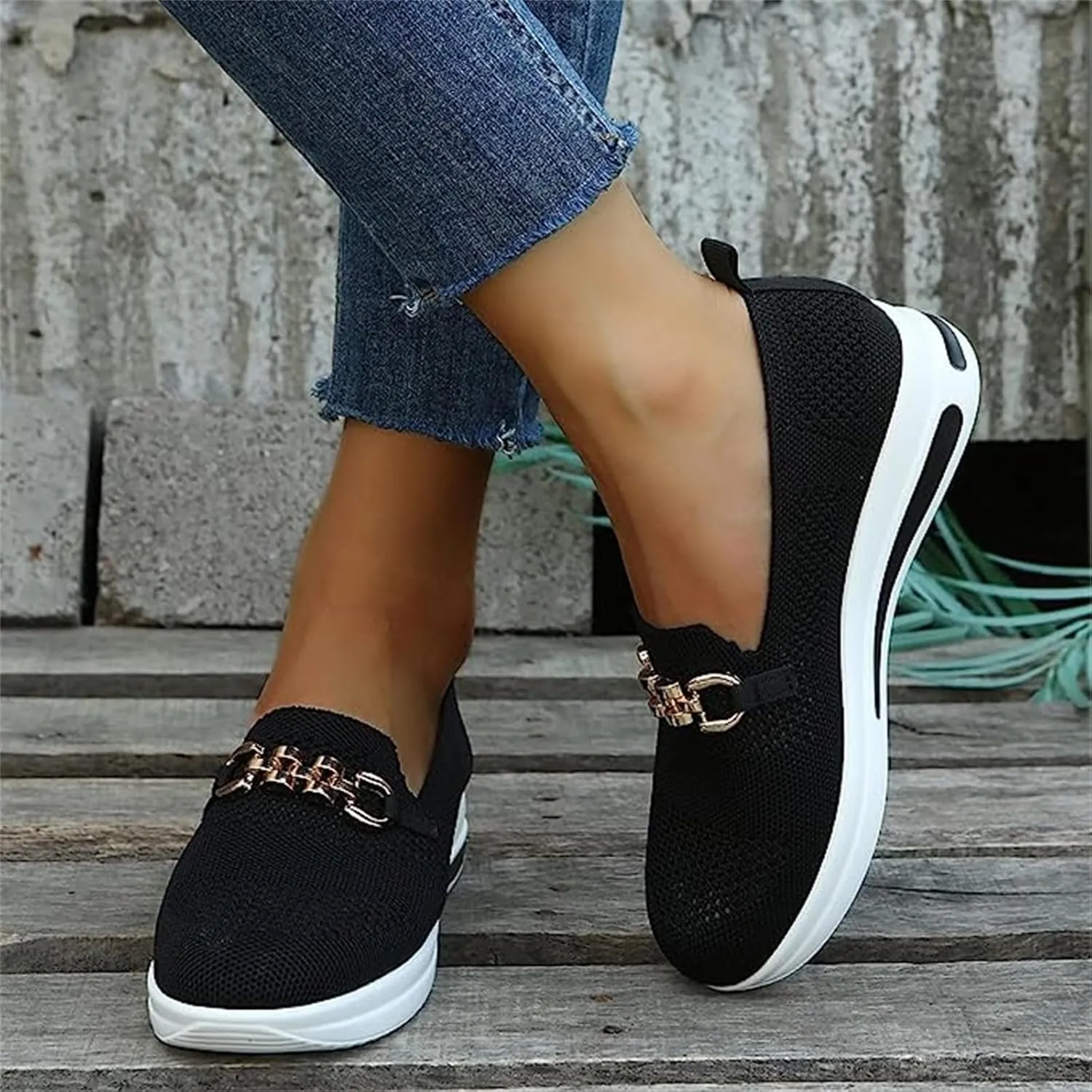 Ladmiple Running Shoes Womens Slip On Walking Shoes Comfort Sock Shoe Non-Slip Mesh Casual Fashion Tennis Gym Sneakers