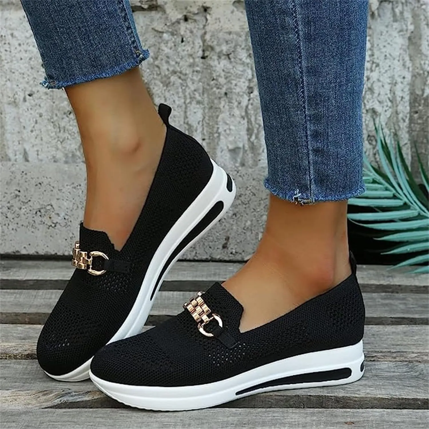 Ladmiple Running Shoes Womens Slip On Walking Shoes Comfort Sock Shoe Non-Slip Mesh Casual Fashion Tennis Gym Sneakers