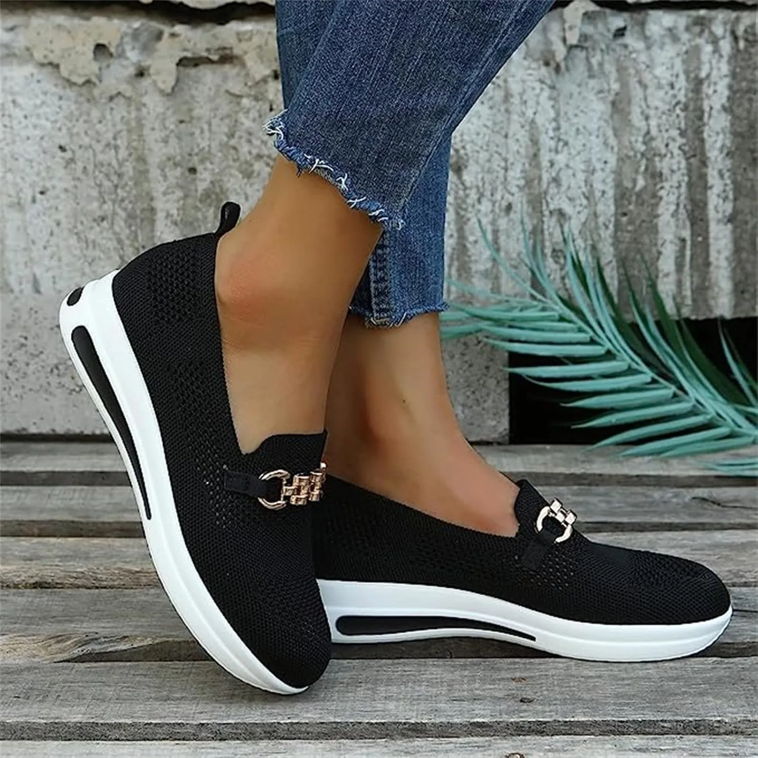 Ladmiple Running Shoes Womens Slip On Walking Shoes Comfort Sock Shoe Non-Slip Mesh Casual Fashion Tennis Gym Sneakers
