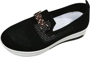 Ladmiple Running Shoes Womens Slip On Walking Shoes Comfort Sock Shoe Non-Slip Mesh Casual Fashion Tennis Gym Sneakers