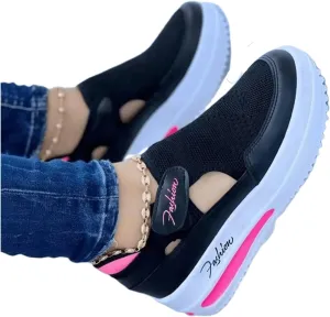 Ladmiple Shoes For Women Sneakers Trendy Low Top Lace Up Fashion Dressy Casual Summer Slip On Platform Walking Shoes