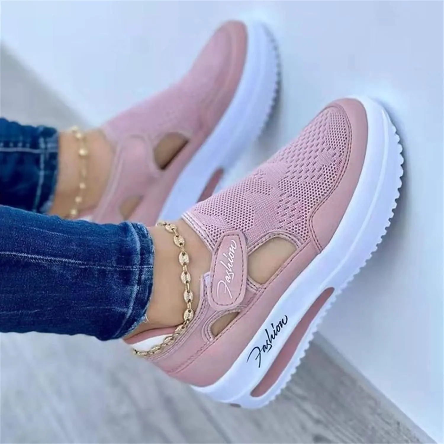 Ladmiple Sneakers For Women Walking Shoes Comfortable Casual Lace Up Dressy Summer Fashion Slip On Platform Flats Loafer