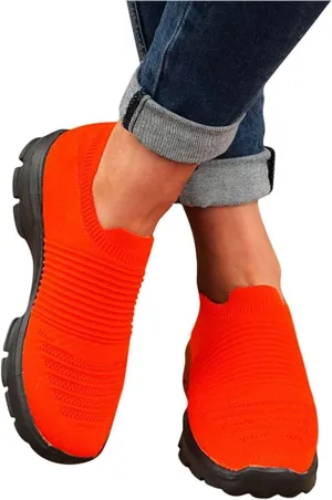Ladmiple Walking Sneakers For Women Wide Width Slip on Sock Sneakers Fashion Casual Mesh Athletic Running Tennis Shoes