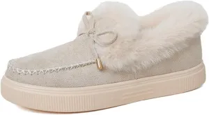 Ladmiple Winter Boots For Women Fashion High-top Snow Boots Slip on Warm Comfortable Outdoor Fur Lined Ankle Booties