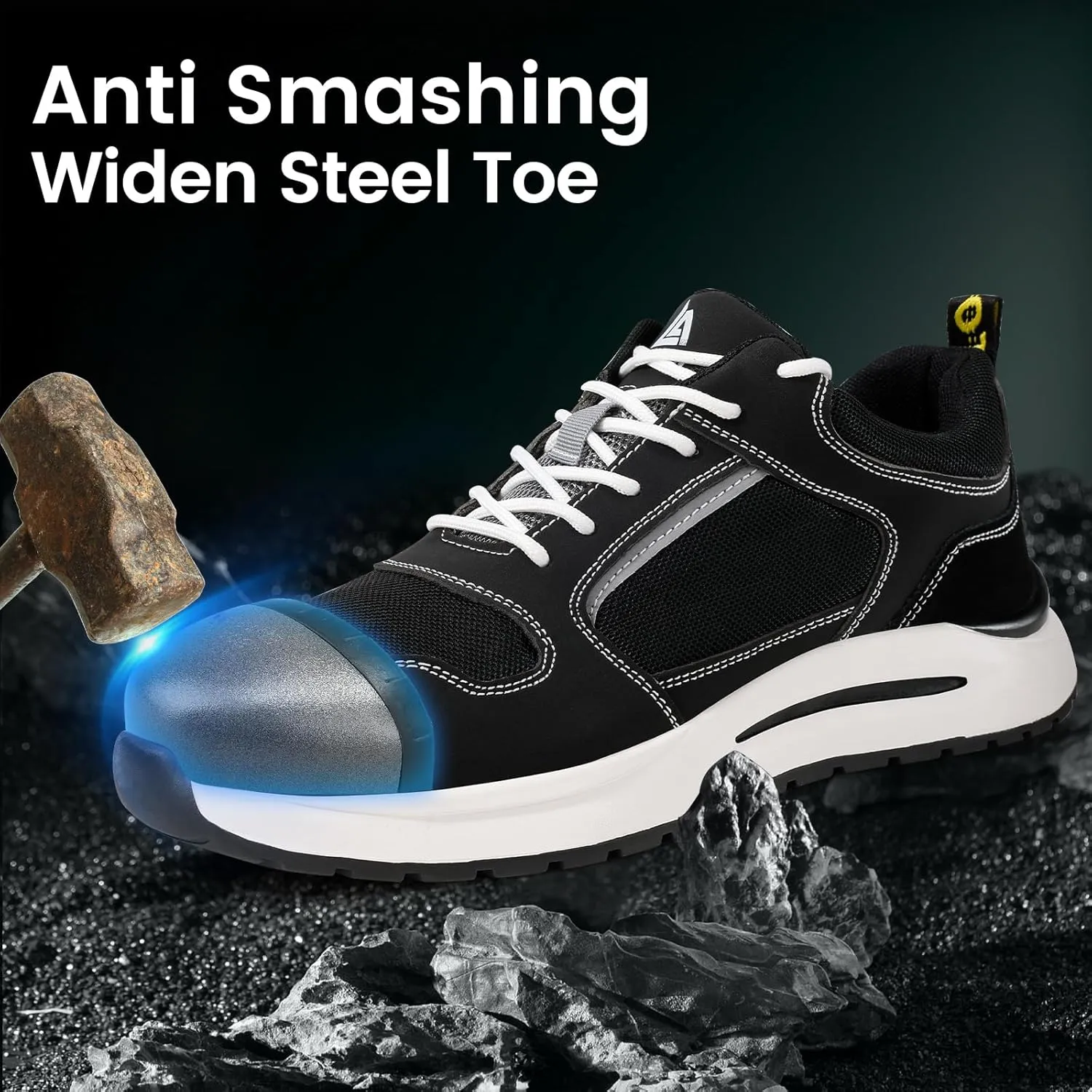 LAoutun Steel Toe Shoes for Men Women Safety Work Shoes Indestructible Steel Toe Sneakers Lightweight Work Shoes Toe Shoes