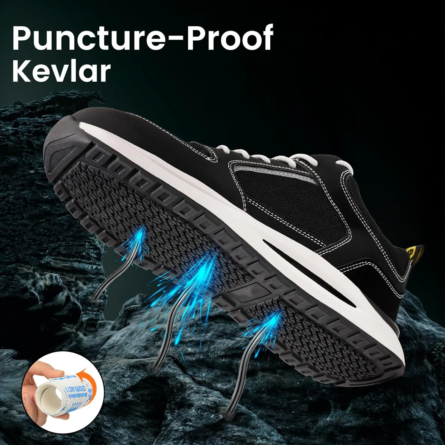 LAoutun Steel Toe Shoes for Men Women Safety Work Shoes Indestructible Steel Toe Sneakers Lightweight Work Shoes Toe Shoes