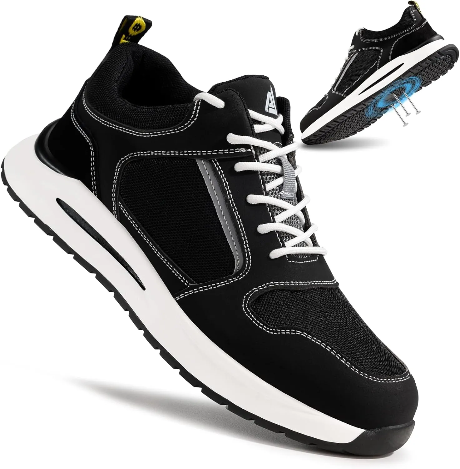 LAoutun Steel Toe Shoes for Men Women Safety Work Shoes Indestructible Steel Toe Sneakers Lightweight Work Shoes Toe Shoes