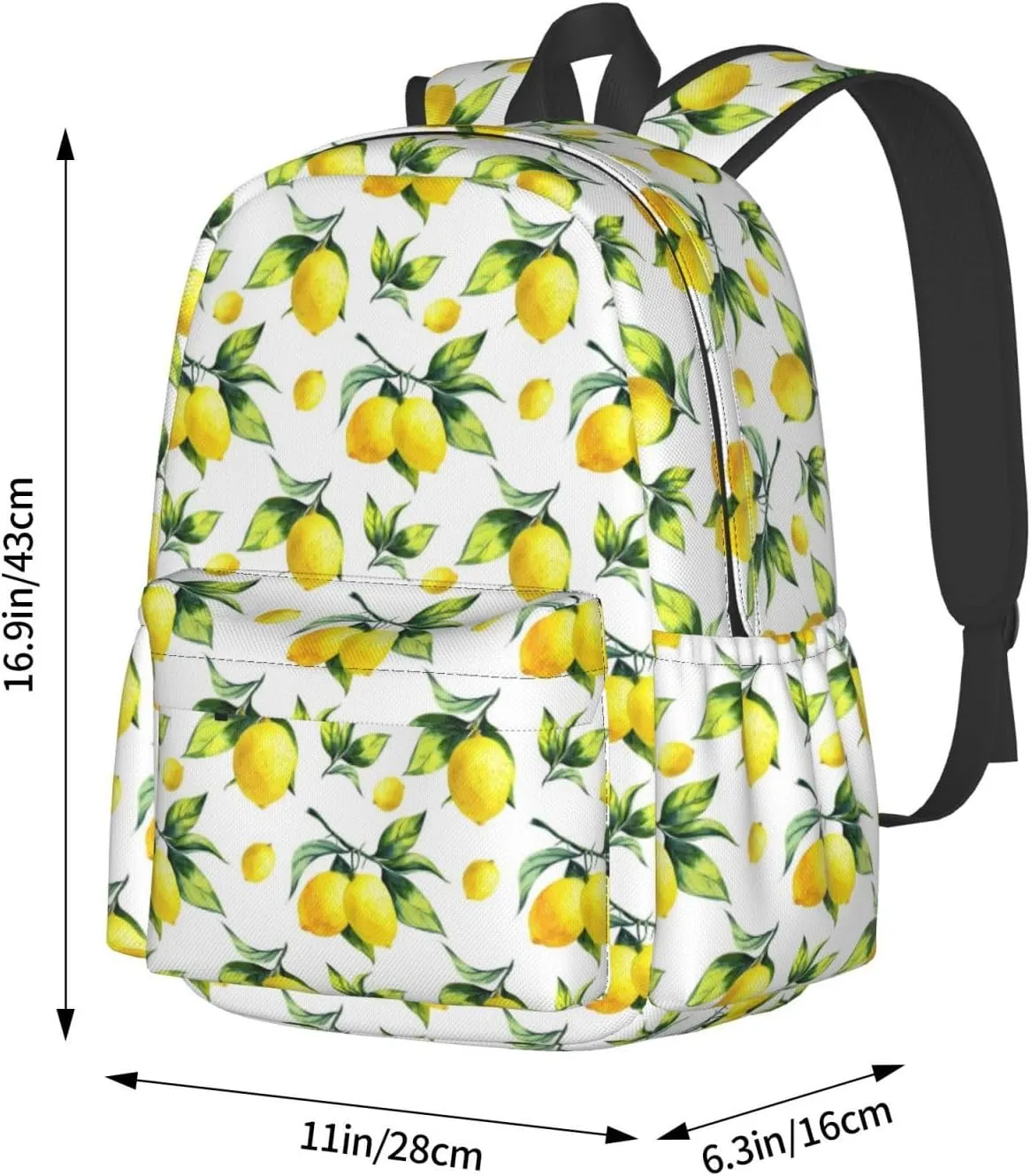 Laptop Backpack for Men Women Yellow Lemon Casual Travel Backpacks Lightweight College Backpack with Laptop Compartment for Daily Commutes Work Travel Hiking Daypack