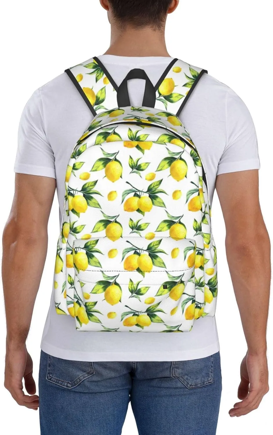 Laptop Backpack for Men Women Yellow Lemon Casual Travel Backpacks Lightweight College Backpack with Laptop Compartment for Daily Commutes Work Travel Hiking Daypack