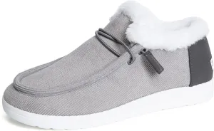 Lausiuoe Cute Winter Boots For Women Fashion Warm Snow Fuzzy Ankle Booties Silp On Comfortable Casual Fur Lined Loafers Shoes