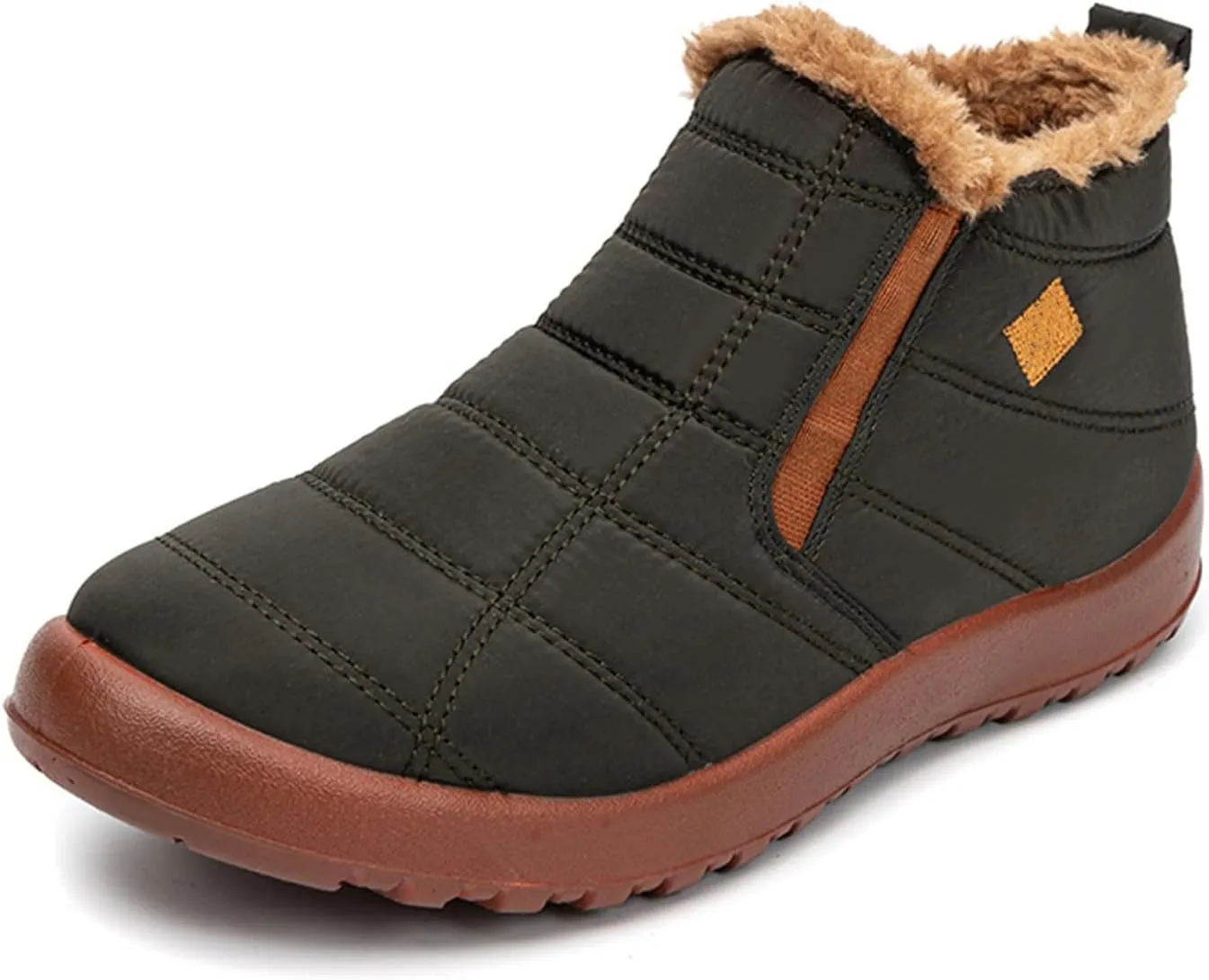 Lausiuoe Snow Boots For Women Waterproof Insulated Wide Width Winter Ankle Booties Fur Lining Slip On Outdoor Warm Shoes