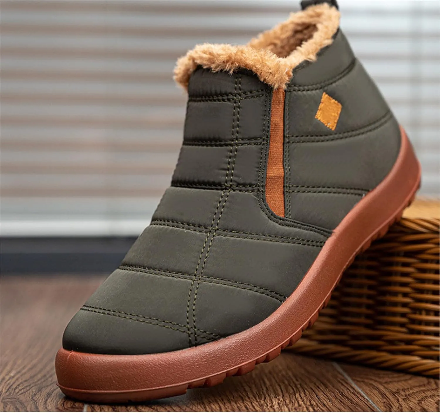 Lausiuoe Snow Boots For Women Waterproof Insulated Wide Width Winter Ankle Booties Fur Lining Slip On Outdoor Warm Shoes