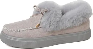 Lausiuoe Winter Fashion Boots For Women 2024 Snow Boots Winter Shoes with Fur Lined Warm Slip On Casual Fuzzy Ankle Booties